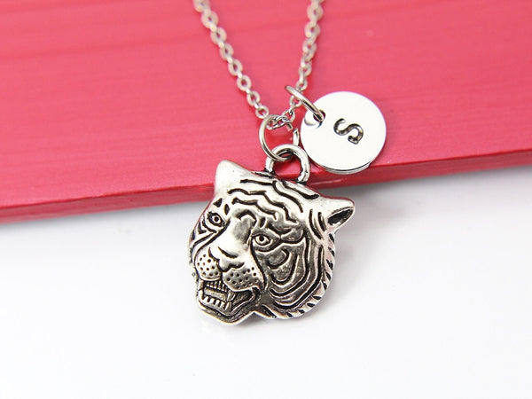 Tiger Necklace, Tiger Wild Animal Necklace, Best Birthday Gift, Retirment Gift, Personalized Initial Gift, N4374