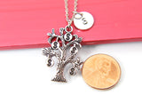 Money Tree Necklace, Money Tree Dollar Sign Necklace, Best Birthday Gift, Retirment Gift, Personalized Initial Gift, N4376