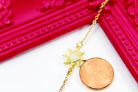 Sunburst Necklace, Gold Sun Opal Necklace, Birthday Gift, N4212