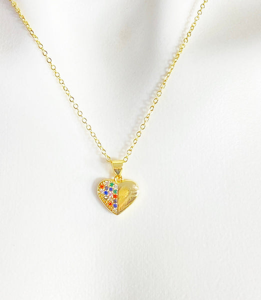 Best Valentine's Day Gift Necklace, Gold Heart Necklace, Birthday Gift, N4216