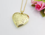 Best Valentine's Day Gift for Girlfriend from Boyfriend, Gold Heart Flower Locket Necklace, Birthday Gift, N4219