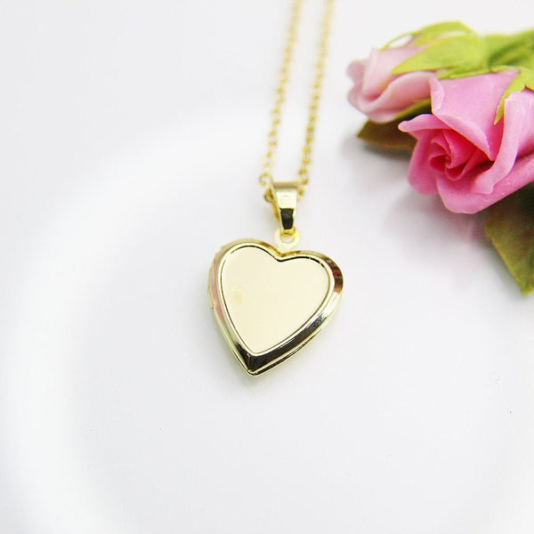 Best Valentine's Day Gift for Girlfriend from Boyfriend, Gold Heart Flower Locket Necklace, Birthday Gift, N4220