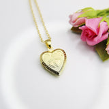 Gold Heart in Heart Locket Necklace, Best Valentine's Day Gift for Girlfriend from Boyfriend, Birthday Gift, N4222