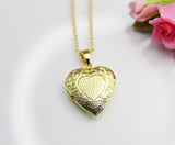 Gold Heart Locket Necklace, Best Valentine's Day Gift for Girlfriend from Boyfriend, Birthday Gift, N4223