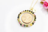 Gold Tourmaline Necklace, Natural Gemstone Jewelry N4230