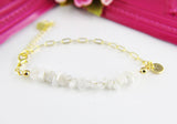 Moonstone Bracelet, Natural Gemstone Jewelry N4236