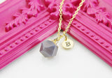 Grey Agate Necklace, Natural Gemstone Jewelry N4239