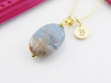 Aquamarine Necklace, Natural Gemstone Jewelry, N4254