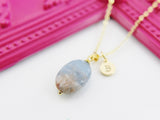 Aquamarine Necklace, Natural Gemstone Jewelry, N4254