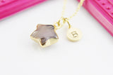 Grey Agate Necklace, Natural Gemstone Jewelry, N4270