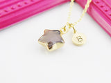 Grey Agate Necklace, Natural Gemstone Jewelry, N4270