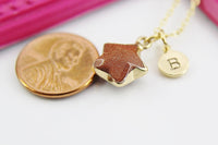 Goldstone Necklace, Gemstone Jewelry N4274