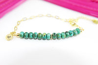 Turquoise Bracelet, Natural Gemstone Jewelry, N4275