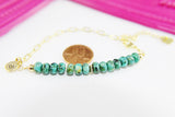 Turquoise Bracelet, Natural Gemstone Jewelry, N4275