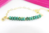 Turquoise Bracelet, Natural Gemstone Jewelry, N4275