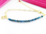 Apatite Bracelet, Natural Gemstone Jewelry, N4276