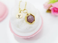 Tourmaline Necklace, Pink Tourmaline Natural Gemstone Jewelry N4297