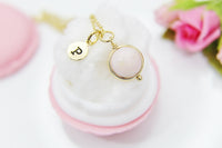 Pink Opal Necklace, Natural Gemstone Jewelry N4298