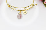 Rose Quartz Bracelet, Natural Gemstone Jewelry N4300