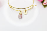 Rose Quartz Bracelet, Natural Gemstone Jewelry N4300