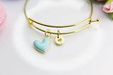 Best Valentine's Day Gift, Sweet Bracelet Gift, Blue Heart Bracelet, Personalized Birthday Gift, N4303