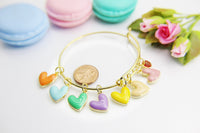Best Valentine's Day Gift, Sweet Bracelet Gift, Tan Heart Bracelet, Personalized Birthday Gift, N4307