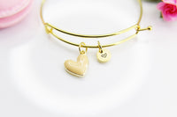 Best Valentine's Day Gift, Sweet Bracelet Gift, Tan Heart Bracelet, Personalized Birthday Gift, N4307