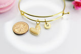 Best Valentine's Day Gift, Sweet Bracelet Gift, Tan Heart Bracelet, Personalized Birthday Gift, N4307