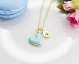 Best Valentine's Day Gifts, Sweet Gifts, Sky Blue Heart Necklace, Personalized Birthday Gift, N4313