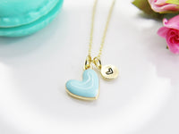 Best Valentine's Day Gifts, Sweet Gifts, Sky Blue Heart Necklace, Personalized Birthday Gift, N4313