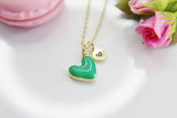 Best Valentine's Day Gifts, Sweet Gifts, Green Heart Necklace, Personalized Birthday Gift, N4315