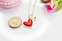 Best Valentine's Day Gifts, Sweet Gifts, Red Heart Necklace, Personalized Birthday Gift, N4318