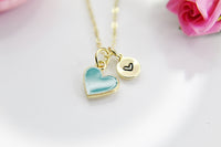 Best Valentine's Day Gifts, Sky Blue Heart Necklace, Sweet Gifts, Personalized Birthday Gift, N4321