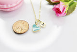 Best Valentine's Day Gifts, Sky Blue Heart Necklace, Sweet Gifts, Personalized Birthday Gift, N4321