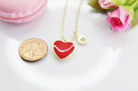 Best Valentine's Day Gifts, Red Heart Necklace, Sweet Gifts, Personalized Birthday Gift, N4323