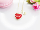 Best Valentine's Day Gifts, Red Heart Necklace, Sweet Gifts, Personalized Birthday Gift, N4323