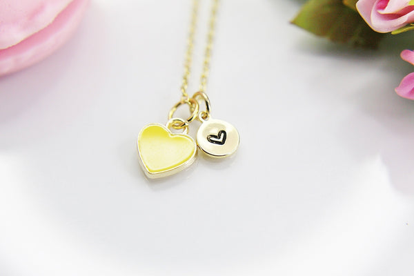 Heart Necklace, Best Valentine's Day Gifts, Yellow Sweet Necklace Gifts, Personalized Birthday Gift, N4328