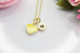 Heart Necklace, Best Valentine's Day Gifts, Yellow Sweet Necklace Gifts, Personalized Birthday Gift, N4328