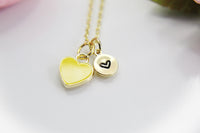 Heart Necklace, Best Valentine's Day Gifts, Yellow Sweet Necklace Gifts, Personalized Birthday Gift, N4328