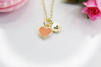 Heart Necklace, Best Valentine's Day Gifts, Dark Salmon, Sweet Necklace Gifts, Personalized Birthday Gift, N4329