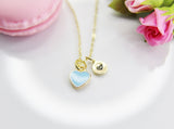 Heart Necklace, Best Valentine's Day Gifts, Sky Blue, Sweet Necklace Gifts, Personalized Birthday Gift, N4330