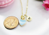 Heart Necklace, Best Valentine's Day Gifts, Sky Blue, Sweet Necklace Gifts, Personalized Birthday Gift, N4330