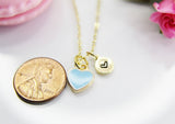 Heart Necklace, Best Valentine's Day Gifts, Sky Blue, Sweet Necklace Gifts, Personalized Birthday Gift, N4330