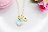 Heart Necklace, Best Valentine's Day Gifts, Sky Blue, Sweet Necklace Gifts, Personalized Birthday Gift, N4330