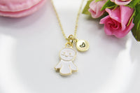 Shiny Day Necklace, Cute Japanese Teru Teru Bozu Doll Sweet Necklace Gifts, Best Birthday Gifts, Personalized Initial Gift, N4348