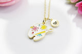 Palette Necklace, Little Girl Future Artist Sweet Necklace Gifts, Best Birthday Gifts, Personalized Initial Gift, N4349