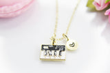 Piano Necklace, Acoustic Keyboard Stringed Percussion Instrument Necklace Gifts, Best Birthday Gifts, Personalized Initial Gift, N4357