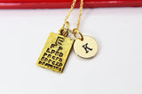 Eye Chart Necklace, Gold Eye Chart Necklace, Best Birthday Gift, Retirment Gift, Personalized Initial Gift, N4369
