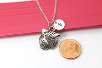 Tiger Necklace, Tiger Wild Animal Necklace, Best Birthday Gift, Retirment Gift, Personalized Initial Gift, N4374