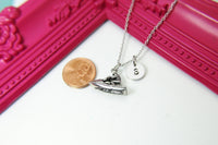 Jet Ski Necklace, Jet Ski Charm Water Sport Jewelry Gifts, Best Birthday Gift, Christmas Gift, Personalized Initial Gift, N4384